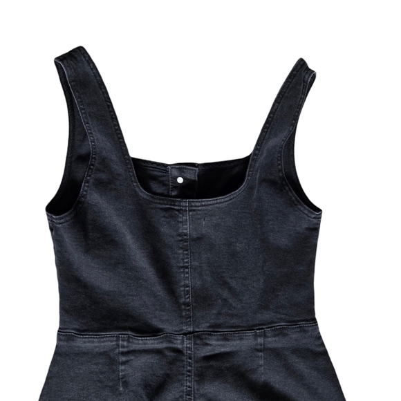 Denim & Co Women's Black Denim Button Down Dress Size 12 - Picture 5 of 6